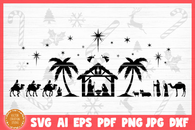 Nativity Scene Christmas SVG Cut File