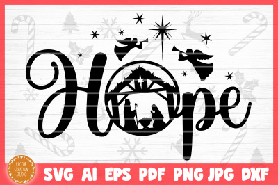 Hope Nativity Christmas SVG Cut File