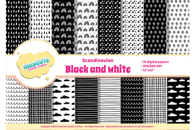 Digital Paper Pack - Scandinavian Black and white