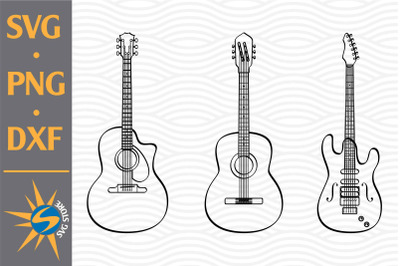 Guitar SVG&2C; PNG&2C; DXF Digital Files Include