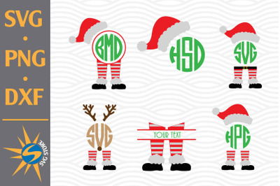 Santa Leg Monogram SVG&2C; PNG&2C; DXF Digital Files Include