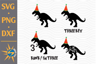 RAWR Three Saurus SVG, PNG, DXF Digital Files Include