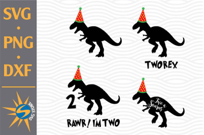 RAWR Two Saurus SVG, PNG, DXF Digital Files Include