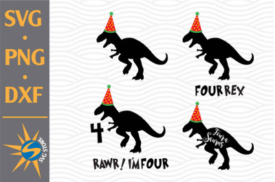 RAWR Four Saurus SVG, PNG, DXF Digital Files Include