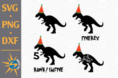 RAWR Five Saurus SVG, PNG, DXF Digital Files Include