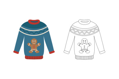 Christmas Sweater Fill Outline Icon