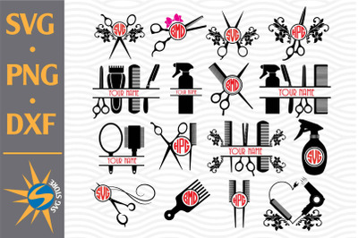 Hairdresser Monogram SVG, PNG, DXF Digital Files Include