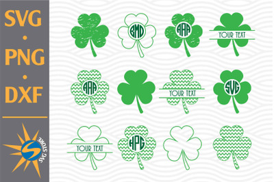 Shamrock Monogram SVG&2C; PNG&2C; DXF Digital Files Include