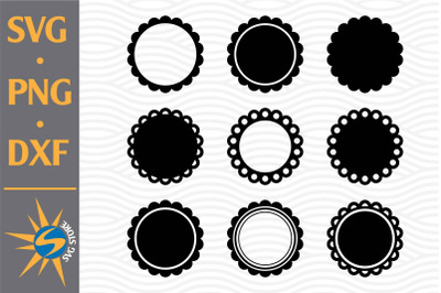 Scallop Circle SVG, PNG, DXF Digital Files Include