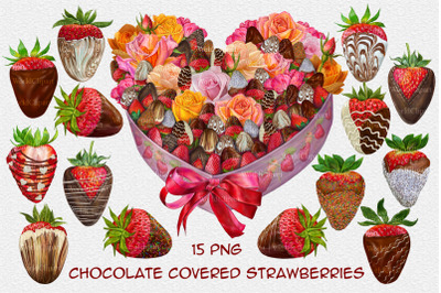 Chocolate Covered Strawberry Clipart, Wedding Clipart