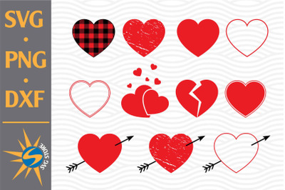 Heart, Broken Heart, Plaid Heart SVG, PNG, DXF Digital Files Include