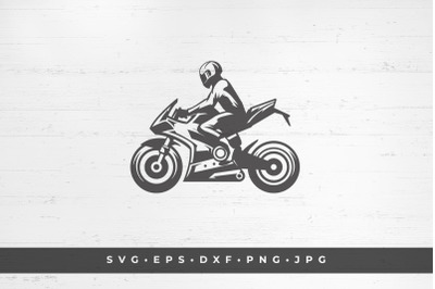Motorcycle racer illustration isolated on white background vector illu