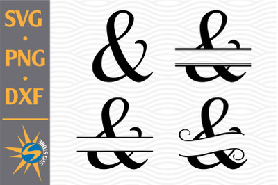 Split Ampersand SVG, PNG, DXF Digital Files Include