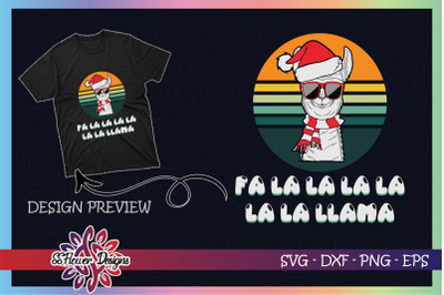 Fa la la Llama Christmas Vintage design