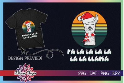 Fa la la llama Christmas Funny Graphic