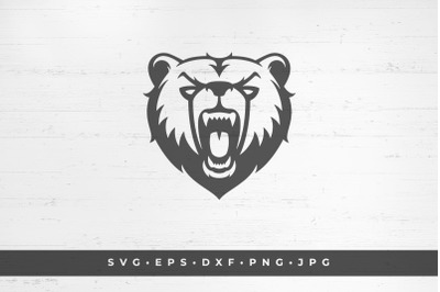 Growling bear icon isolated on white background vector illustration. S
