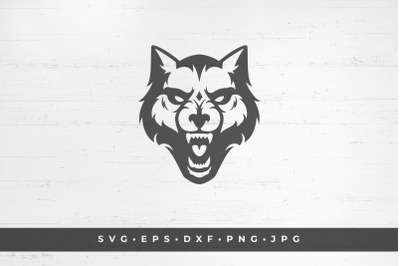 Growling wolf icon isolated on white background vector illustration. S