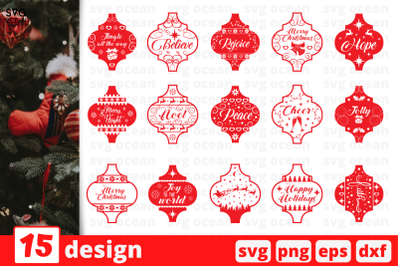 Arabesque Tile Christmas Ornaments SVG Bundle