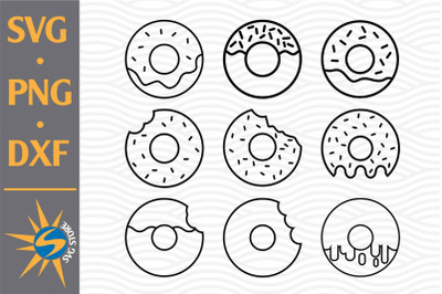 Donut Outline SVG, PNG, DXF Digital Files Include