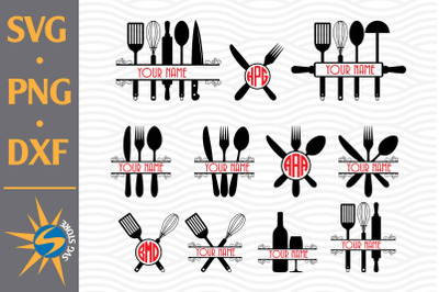 Kitchen Monogram SVG, PNG, DXF Digital Files Include