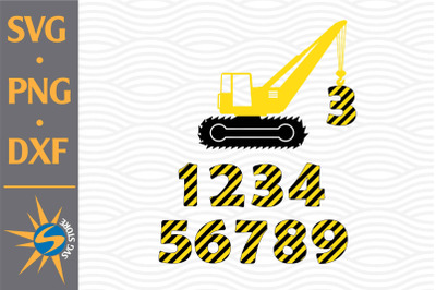 Construction Birthday SVG, PNG, DXF Digital Files Include