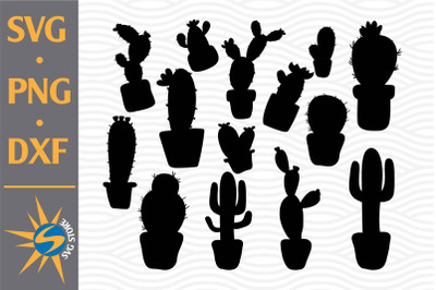 Cactus Silhouette SVG&2C; PNG&2C; DXF Digital Files Include