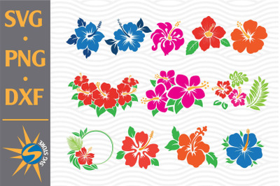 Hibiscus SVG&2C; PNG&2C; DXF Digital Files Include