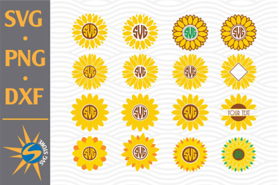 Sunflowers Monogram SVG, PNG, DXF Digital Files Include