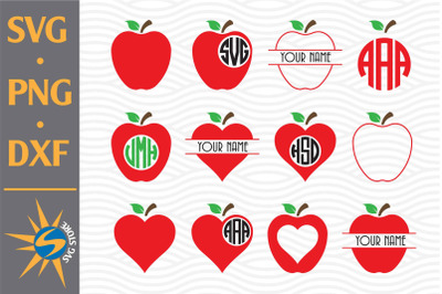 Apple Monogram SVG, PNG, DXF Digital Files Include