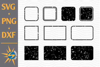 Distressed Rectangle Silhouette SVG, PNG, DXF Digital Files Include