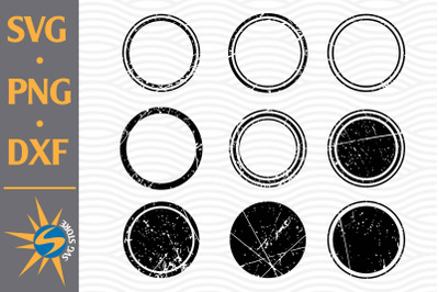 Distressed Circle SVG, PNG, DXF Digital Files Include