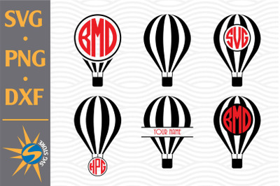 Air Balloon Monogram SVG, PNG, DXF Digital Files Include