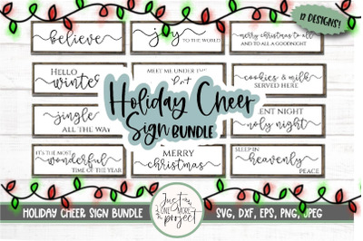 Holiday Cheer Sign Bundle, Christmas svg files, Christmas svg Bundle,