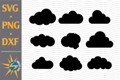 Cloud Silhouette SVG&2C; PNG&2C; DXF Digital Files Include