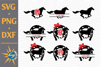 Horse Monogram SVG&2C; PNG&2C; DXF Digital Files Include