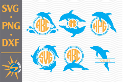 Dolphin Monogram SVG&2C; PNG&2C; DXF Digital Files Include