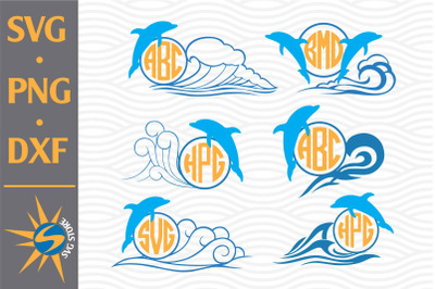 Dolphin Monogram SVG&2C; PNG&2C; DXF Digital Files Include