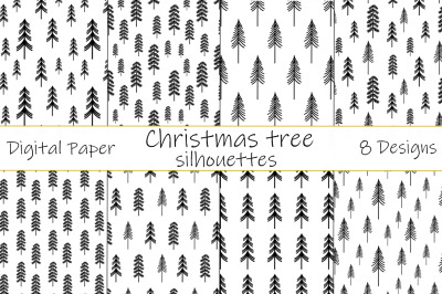 Christmas trees silhouettes pattern. Christmas trees SVG
