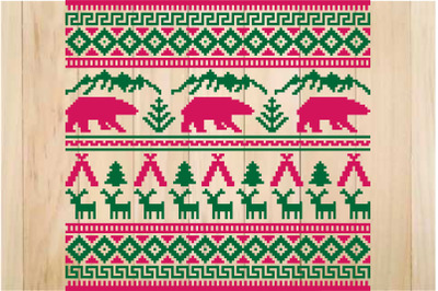 Ugly Christmas Ornament SVG, Nordic Pattern