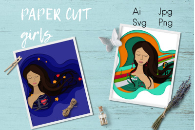 Paper cut girls
