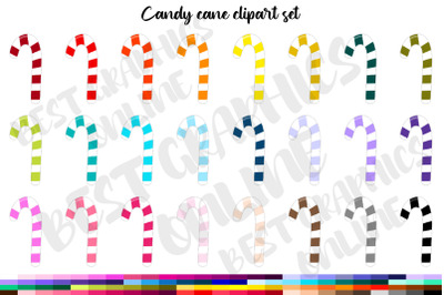 Christmas sweets candy cane clipart images set