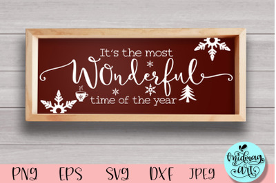 The most wonderful time of the year wood sign svg, christmas sign svg