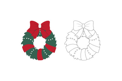 Christmas Wreath Fill Outline Icon