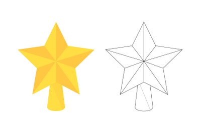 Christmas Star Fill Outline Icon