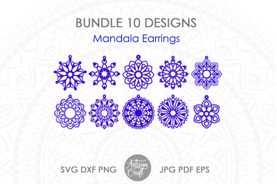 Laser cut earring template, Mandala