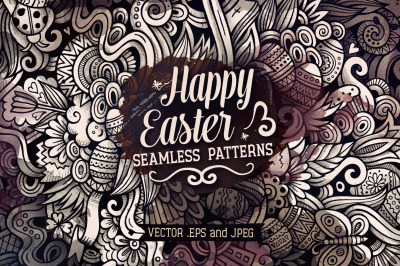 Happy Easter Graphic Doodles Patterns
