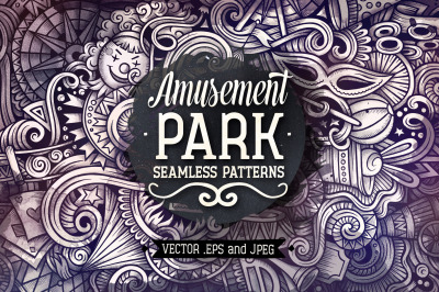 Amusement Park Graphic Doodles Patterns