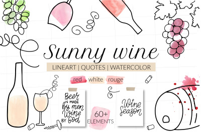 Wine watercolor, wine quptes svg. Wine lovers svg.