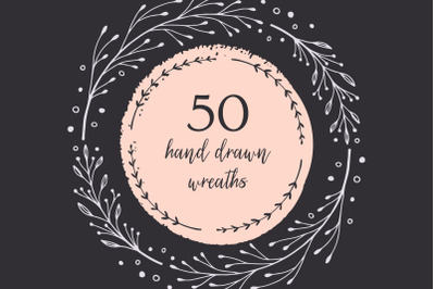 50 Hand Drawn Wreaths