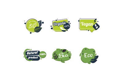 Nature food tag, healthy eco vegan logo, nutrition bio sticker